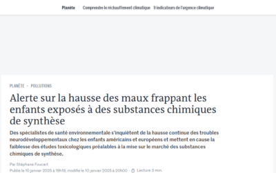 Alerte sur la hausse des maux frappant les enfants exposés à des substances chimiques de synthèse