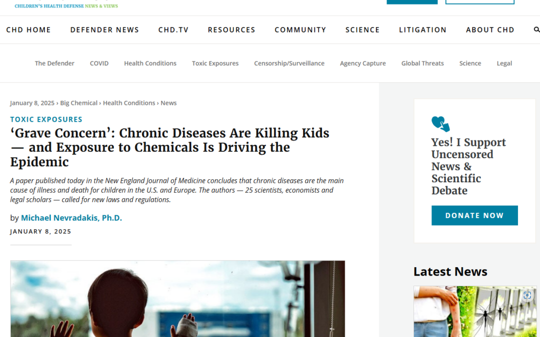 ‘Grave Concern’: Chronic Diseases Are Killing Kids — and Exposure to Chemicals Is Driving the Epidemic